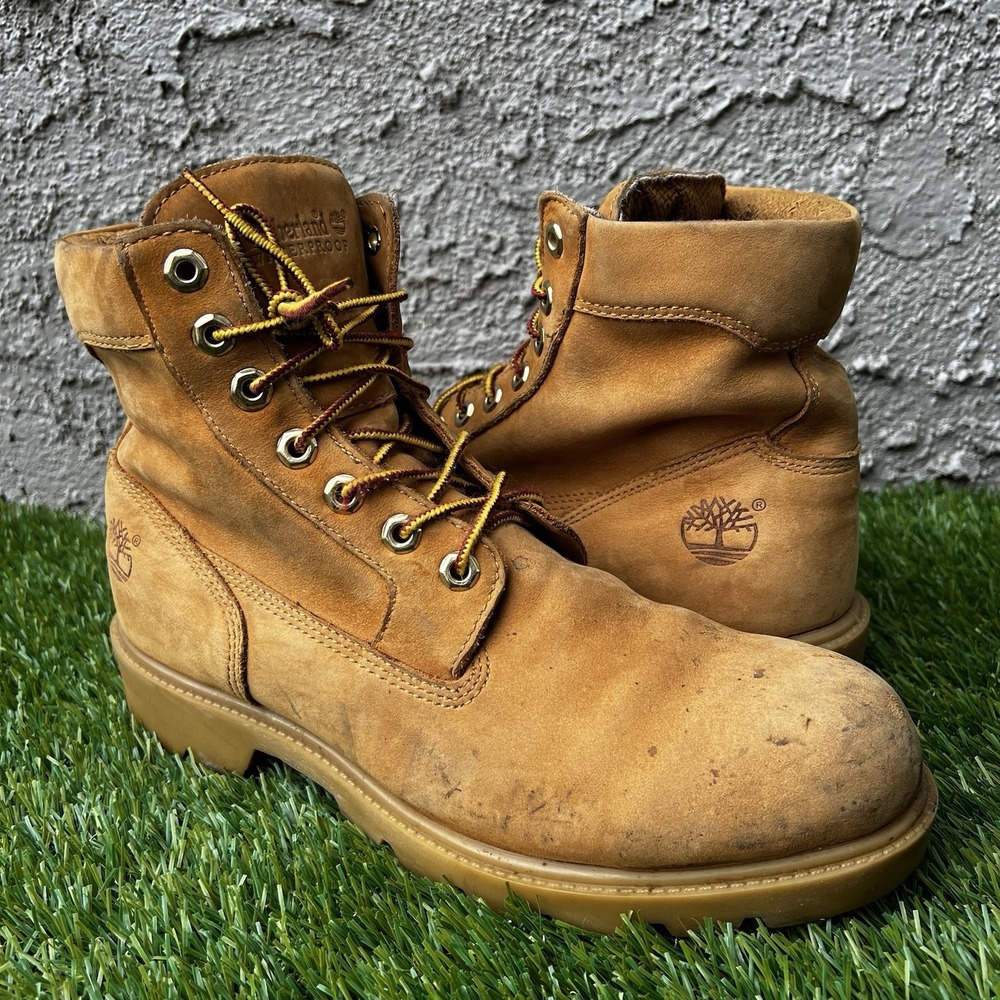 Timberland Boots Men Size 10 high top wheat boots casual hiking combat Lace